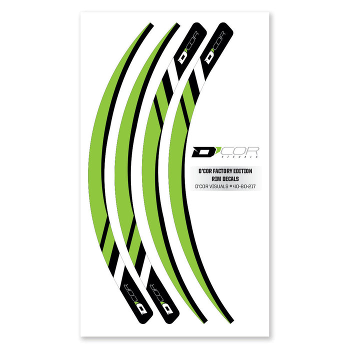 D-cor 862-80217 40-80-217 RIM DECALS GREEN 4 PC SET GRN RIM DECALS 4 PC SET