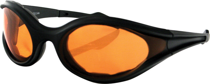 Bobster 26-4712 ES114A FOAMERZ SUNGLASSES BLACK W/AMBER LENS
