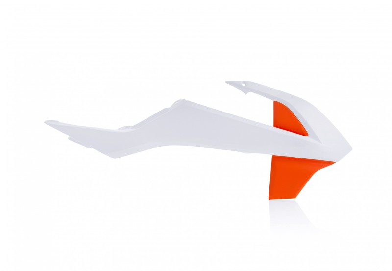 Acerbis 2449706813 16-23 KTM SX65/ 21-23 Gasgas MC65 Radiator Shroud - 20 White/ 16 Orange - Photo - Primary