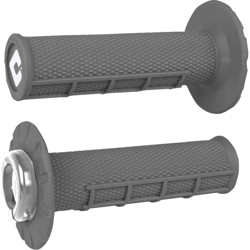 ODI 0630-3289 J33HWH-S Half Waffle v2.1 Lock-On Grips atv/mx - graphite/silver