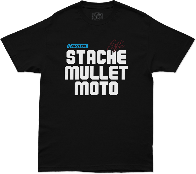 Dbk 325-00026X ATAP-STACHEMULL-XL STACHE MULLET MOTO TEE BLACK XL