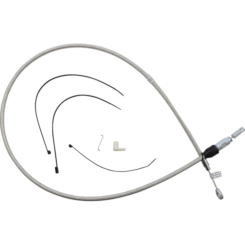 Magnum Shielding Polished Stainless Quick Connect Upper Clutch Cable 50" - 523416HE For Harley Motorcycles 2018-2024