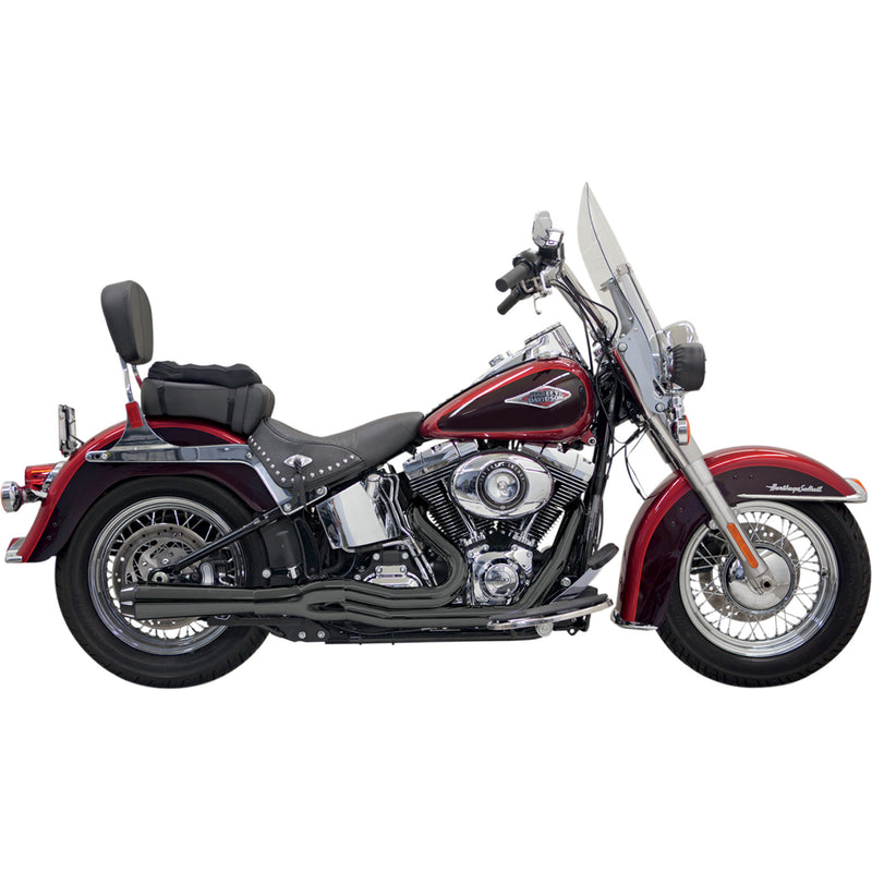 Bassani Xhaust Road Rage II Mega Power 2-Into-1 Exhaust System - 1S12RB For Harley Softail 1986-2017