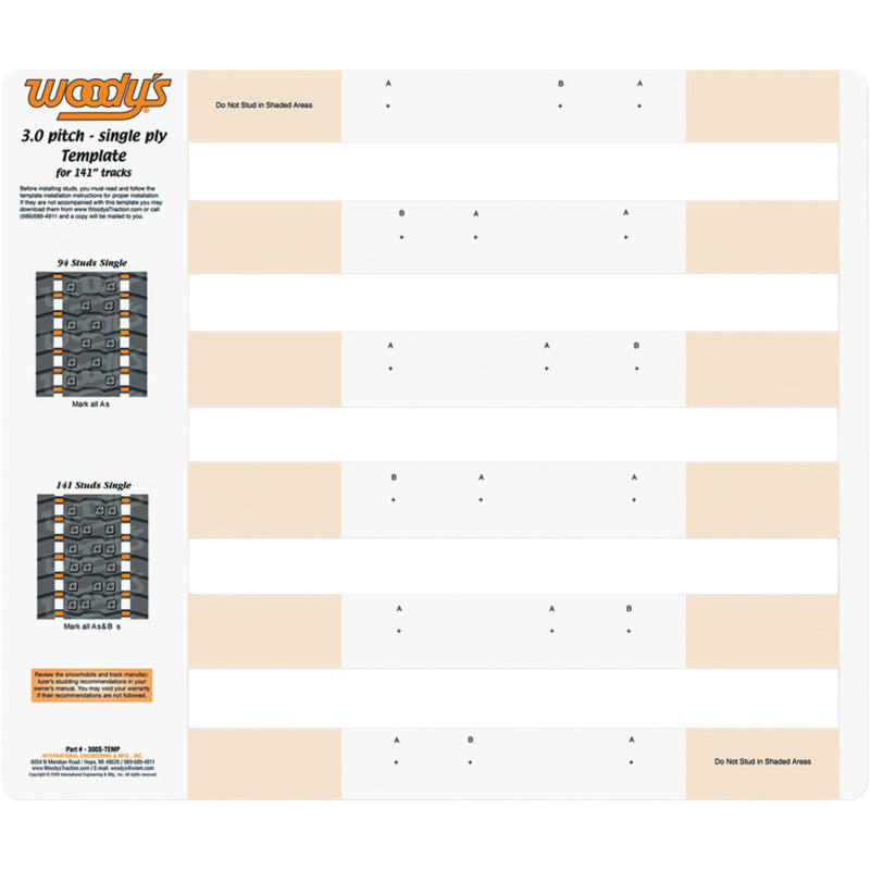 WOODY'S 3820-0011 300S-TEMP Studding Template track - 141" - 3" pitch