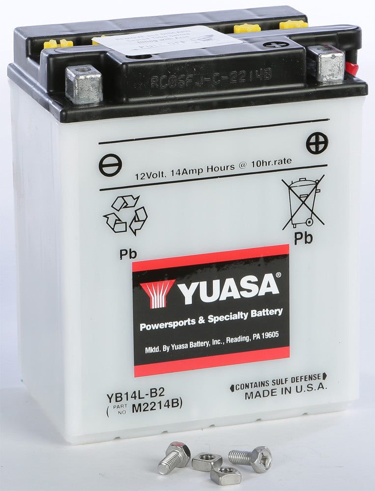 Yuasa Battery YB14L-B2 Conventional - YUAM2214BIND For Suzuki Motorcycles 1983-2009 | Honda CBR1000F Hurricane 1990-1996