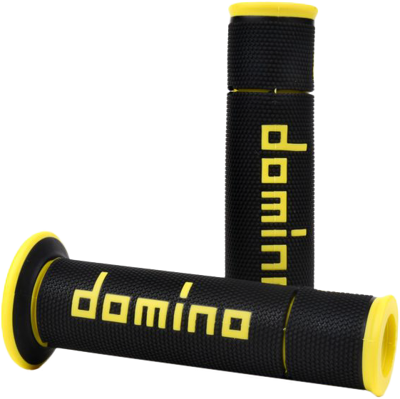 Domino Racing 58-2290 A45041C4740B7-0 A450 ROAD RACING GRIPS BLACK/YELLOW PAIR