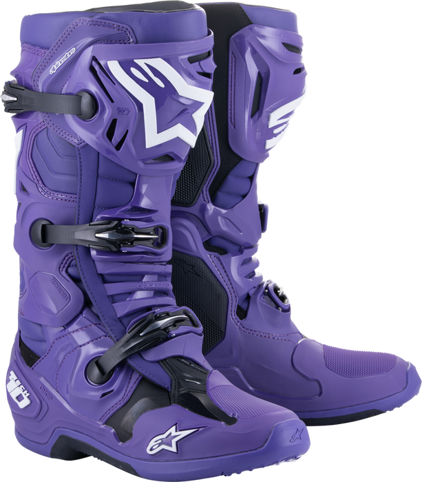 Alpinestars 482-13213 2010020-394-13 TECH 10 BOOTS ULTRAVIOLET BLACK SZ 13