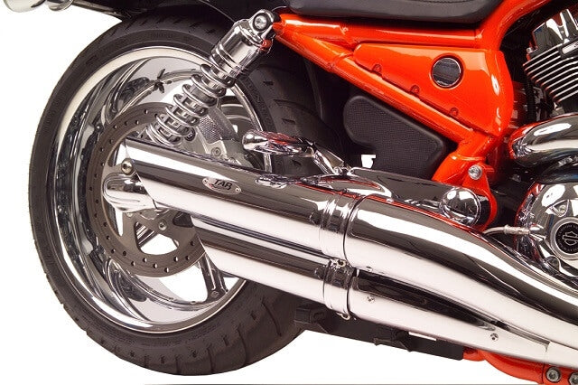 Tab Performance V-ROD Slash Cut Exhaust Pipes (NON-Baffled) Chrome - 111-1020 For Harley -Rod / Screamin Eagle Rod 2007-2010