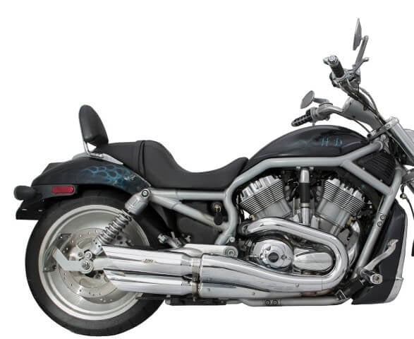 Tab Performance V-ROD Slash Cut Exhaust Pipes (baffled) Chrome - 111-1220 For Harley -Rod / Screamin Eagle Rod 2007-2010