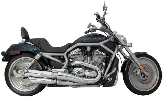 Tab Performance V-ROD Slash Cut Exhaust Pipes (baffled) Chrome - 111-1220 For Harley -Rod / Screamin Eagle Rod 2007-2010