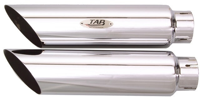 Tab Performance V-ROD Slash Cut Exhaust Pipes (baffled) Chrome - 111-1220 For Harley -Rod / Screamin Eagle Rod 2007-2010