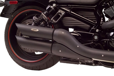 Tab Performance Night Rod Special Slash Cut Exhaust Pipes (Removable Baffle) Black - 111-2220 For Harley Night Rod Special 2007-2017