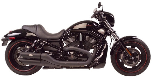 Tab Performance Night Rod Special Slash Cut Exhaust Pipes (Removable Baffle) Black - 111-2220 For Harley Night Rod Special 2007-2017