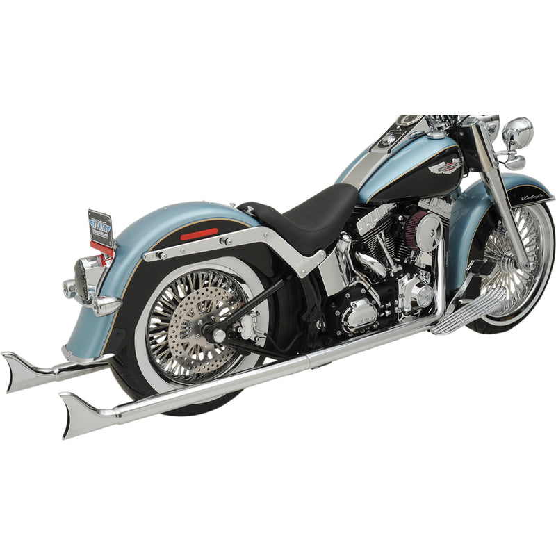 Bassani Xhaust Fishtail Duals 2-Into-2 Exhaust System - 1S46E-36 For Harley Softail 1989-2017