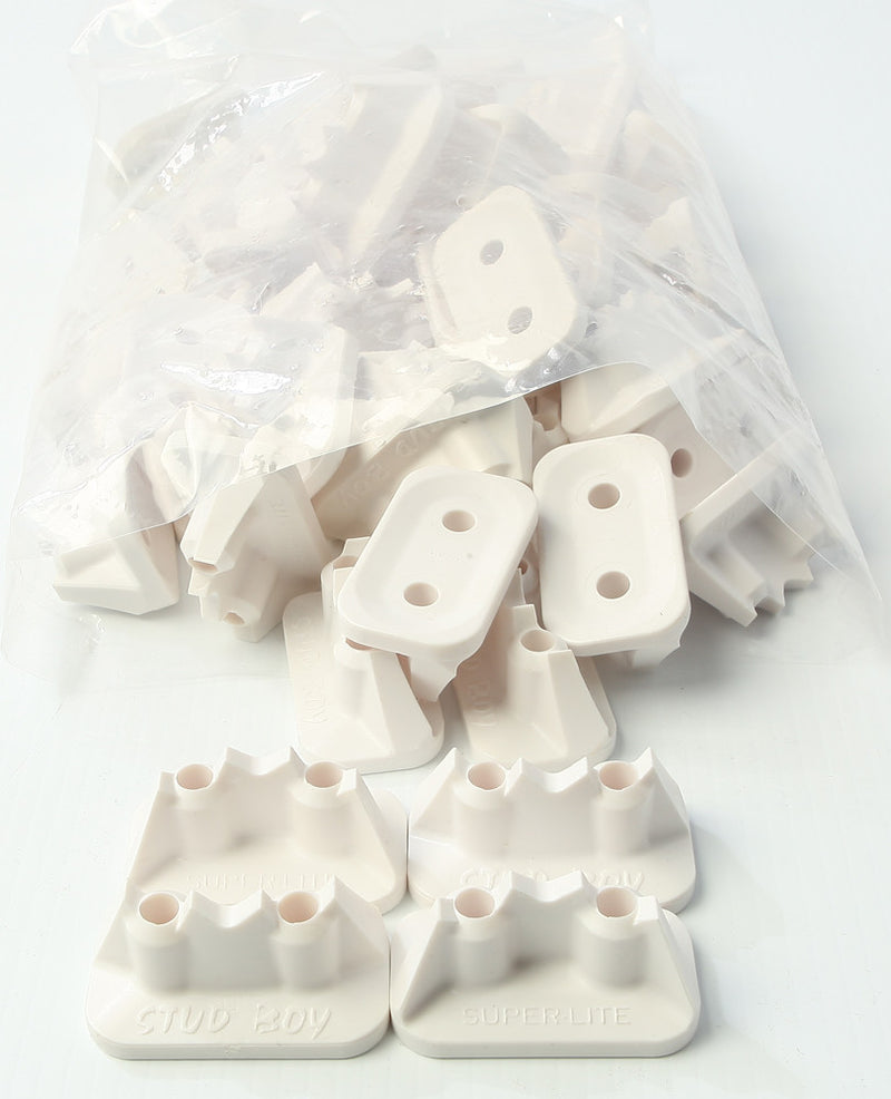 Stud Boy 18-33919W 2512-P2-WHT SUPER-LITE PRO SERIES DOUBLE BACKERS 0.75" 48/PK WHITE