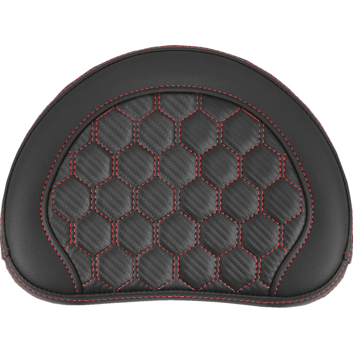 SADDLEMEN 0822-0578 051349RED RoadSofa™ Sissy Bar Pad - Honeycomb - Red Stitching