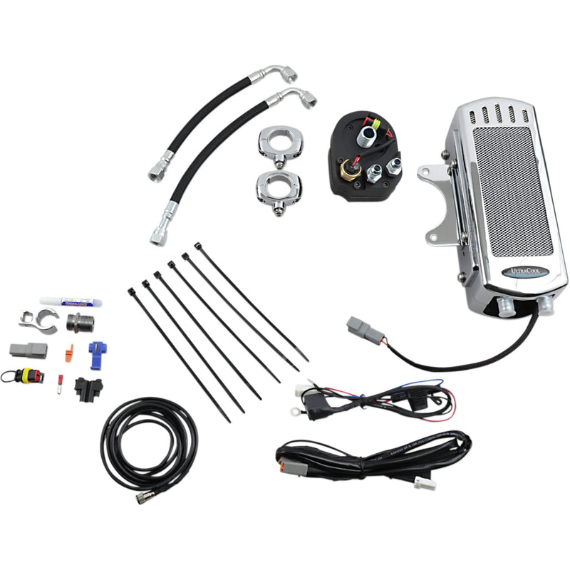 Ultracool Oil Cooler Kit Side Mount Chrome Softail - SMS-1C For Harley Softail 1985-2017