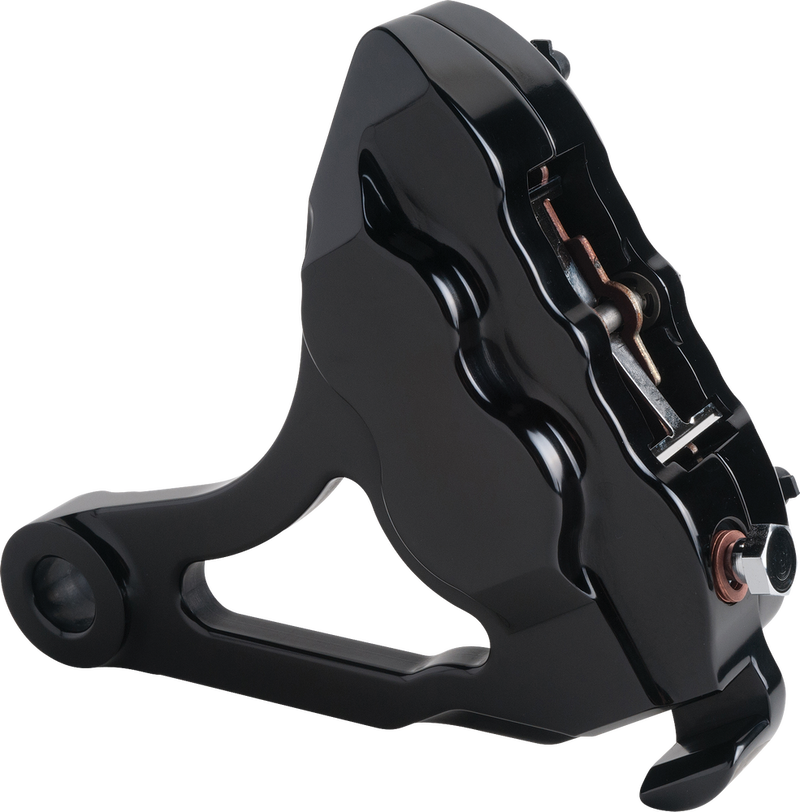 Hawg Halters Inc 4 Pist Rear Caliper Assm Black ST - RKSTAB508 For Harley Softail 2008-2017