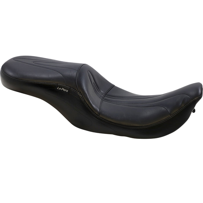 LE PERA 0801-0195 LH-907RK Sorrento 2-Up Seat - Stitched - Black - FLHR '02-'07