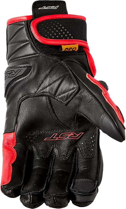 Rst 556-3668209 103668RED-09 FREESTYLE 3 D3O GLOVE BLACK/RED LEATHER MD