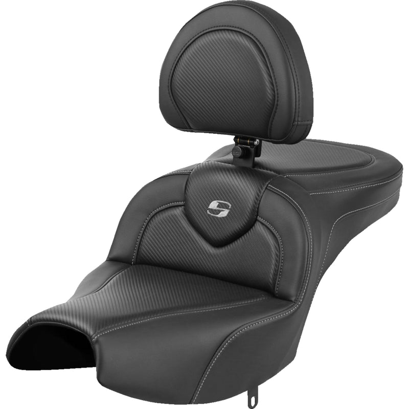 Saddlemen Roadsofa™ Standard Reach Seat With Backrest Black Carbon Fiber - I22-02-185BR