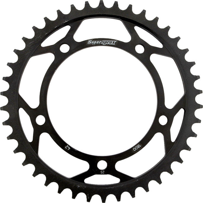 Supersprox Rear Sprocket Steel 42T-530 Black - RFE-1800-42-BLK For Suzuki Motorcycles 2001-2016 | Triumph 955 / Daytona / Tiger 2005-2012