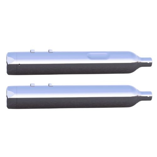 Tab Performance 4.5" B.A.M Stick Slip-On Mufflers | Chrome - Black Slash Tips, 2.5" Louvered Baffles 121-1293-B-2.5