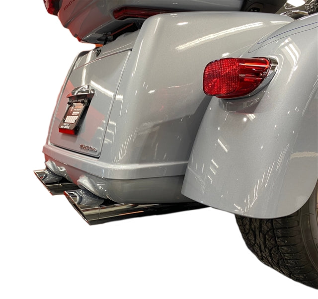 Tab Performance 4.5" B.A.M Stick Slip-On Mufflers | Chrome - Black Slash Tips, 2.5" Louvered Baffles 121-1293-B-2.5
