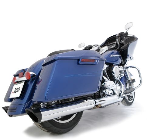 Tab Performance 4.5 Inch Chrome B.A.M Stick Slip-On Mufflers 2.5 Inch Louvered Core Baffles (Medium) - 121-1293-B2-2.5 For Harley Touring 1995-2025