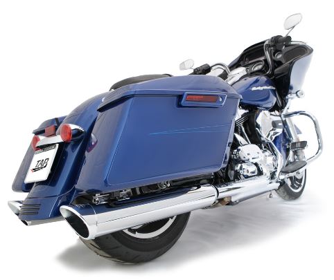 Tab Performance 4.5 Inch Chrome B.A.M Stick Slip-On Mufflers 2.5 Inch Louvered Core Baffles (Medium) - 121-1293-C-2.5 For Harley Touring 1995-2025