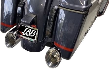 Tab Performance 50 Cal 5 Inch Diameter Pipe Slip-On Mufflers Davidson Touring Chrome 2.5 Inch Louvered - 121-1298-C-2.5 For Harley Touring 2017-2025