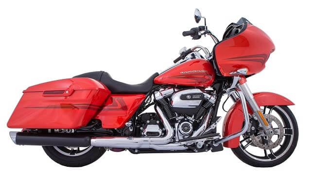 Tab Performance 4" B.A.M. Stick Slip-On Mufflers Black 4" Chrome Slash Cut Tip, Non-Baffled ( Baffles - 121-2295-C-NB For Harley Touring 2017-2026