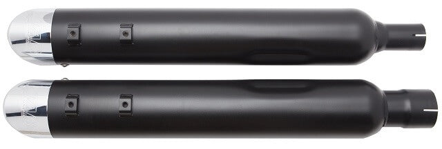 Tab Performance 4" B.A.M. Stick Slip-On Mufflers | Black - Black Straight Tips, 2.5" Louvered Baffles 121-2295-B2-2.5