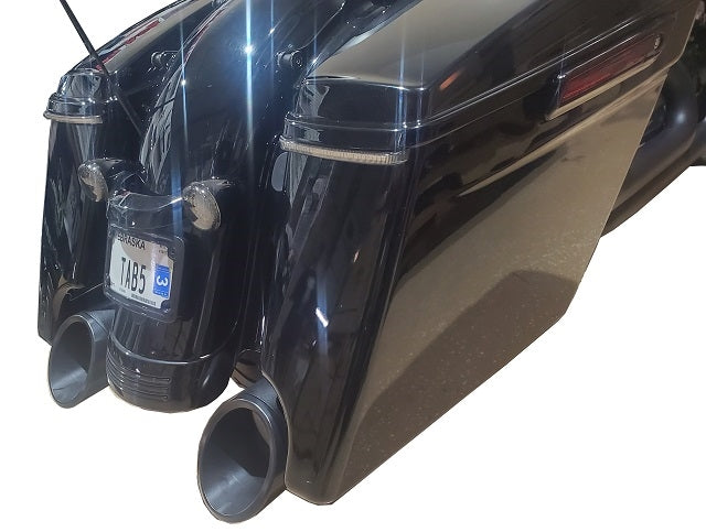 Tab Performance 50 Cal (5") Slip-On Mufflers | Black - 2017-Up, Black Slash Tips, Zombie Baffles 121-2299-2017-UP-B-Z