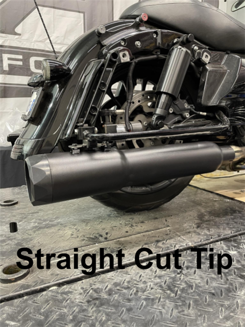 Tab Performance 50 Cal (5") Slip-On Mufflers Black Chrome Straight Cut Tip, 2.5" Louvered - 121-2299-95-2016-C2-2.5 For Harley Touring 1995-2026