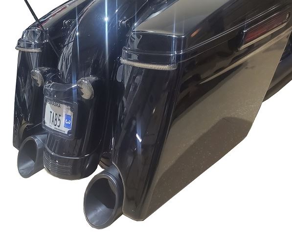 Tab Performance 50 Cal Slip-On Mufflers Davidson Touring Black 2.5 Inch Louvered Core Baffles (Medium) - 121-2299-B-2.5 For Harley Touring 2017-2026