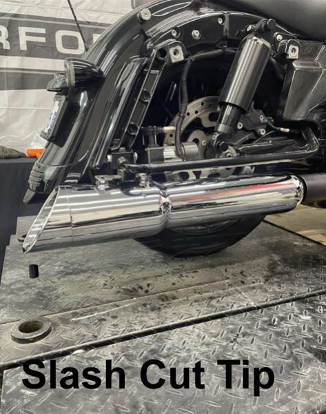 Tab Performance 50 Cal Slip-On Mufflers Davidson Touring Black Zombie Baffles (Loud) 5 Inch Chrome Slash - 121-2299-C-Z For Harley Touring 2017-2026