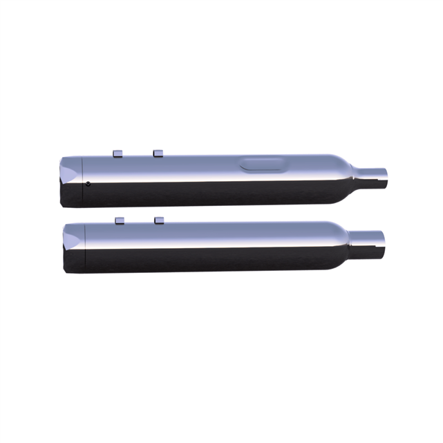Tab Performance 4.5" B.A.M Stick Slip-On Mufflers | Midnight Chrome - Midnight Chrome Slash Cut, 2.5" Louvered Baffles 121-4297-M-2.5