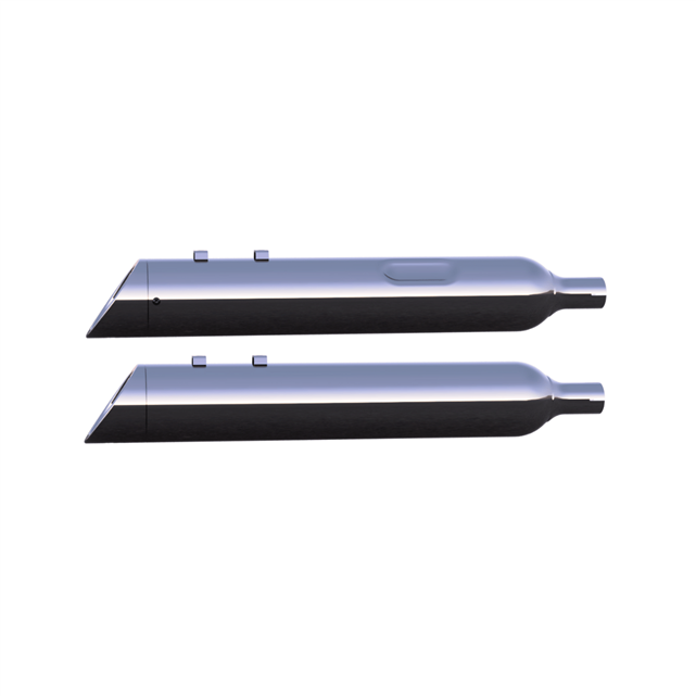 Tab Performance 4.5" B.A.M Stick Slip-On Mufflers Midnight Chrome Midnight Chrome Straight Cut, Non - 121-4297-M2-NB For Harley Touring 2017-2026