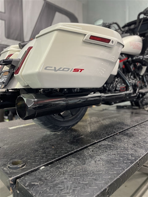 Tab Performance 50 Cal (5") Slip-On Mufflers | Midnight Chrome - 2017-Up, Midnight Chrome Slash Cut, Zombie Baffles 121-4299-2017-UP-M-Z