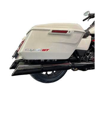 Tab Performance 50 Cal 5 Inch Diameter Pipe Slip-On Mufflers Harley Davidson Touring Midnight Chrome - 121-4299-N-2.5 For Harley Touring 2017-2026