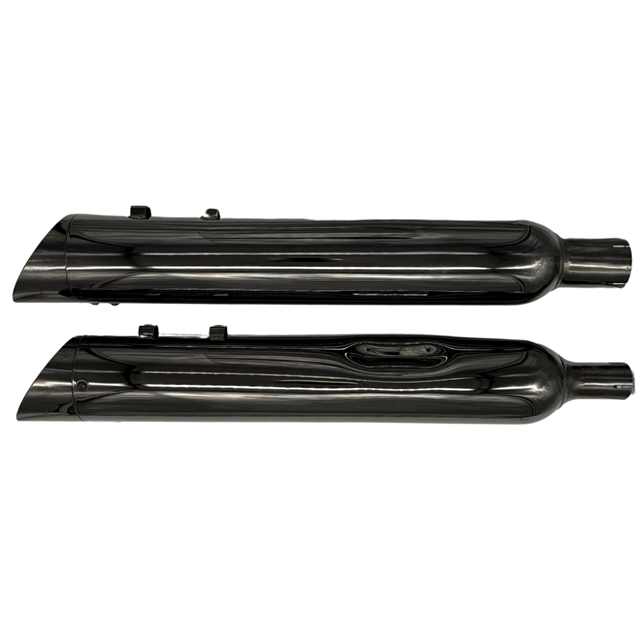 Tab Performance 4.5" B.A.M Stick Slip-On Mufflers | Torched Chrome - Torched Chrome Straight Tips, Zombie Baffles 121-5297-T2-Z