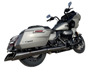 Tab Performance 50 Cal 5 Inch Diameter Pipe Slip-On Mufflers Davidson Touring Torched Chrome 2.5 Inch - 121-5299-N-2.5 For Harley Touring 2017-2026