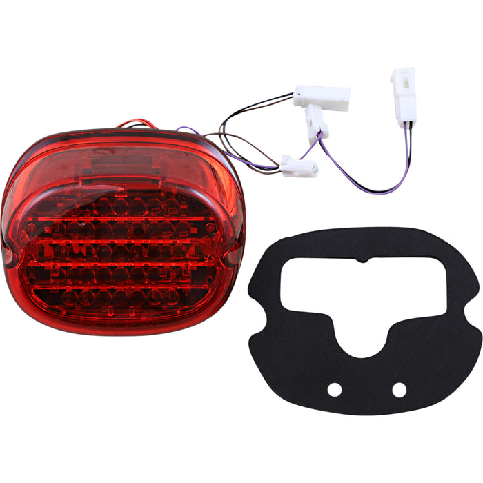 CUSTOM DYNAMICS 2010-1442 CD-INT-TL-NW-R Low Profile LED Taillight with Integrated Auxiliary Turn Signals - Taillight w/ Integrated Turn Signal - No Window - Red Lens