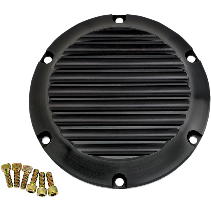 JOKER MACHINE 1107-0574 10-690-1 Billet Derby Cover - Black - Finned - XL