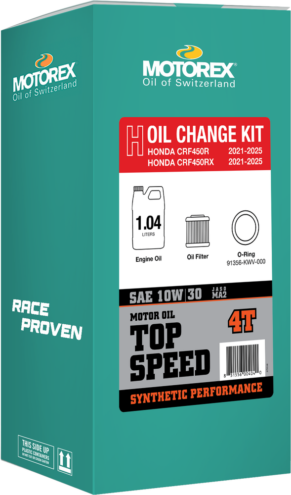 Motorex TOP Speed OIL Change Kit 1.04L 10W/30 - 311250 Honda CRF450R / CRF450RX 2021-2026