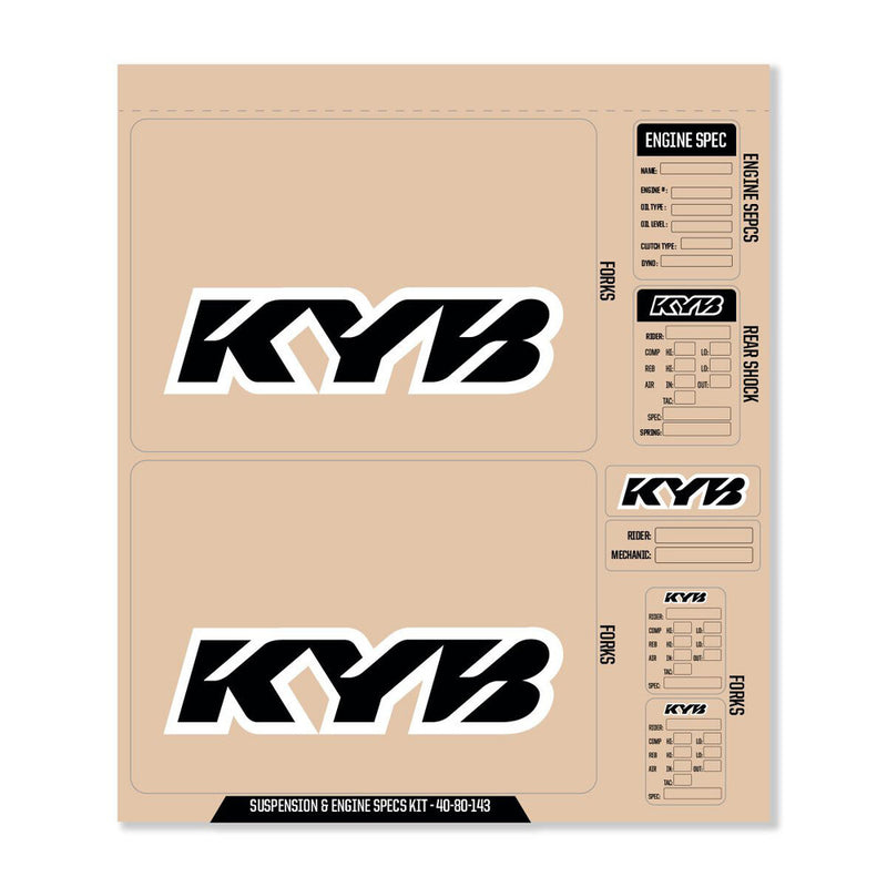D'cor Visuals D-Cor KYB Decal Kit Black KYB Fork Shock ENG Spec - 40-80-143