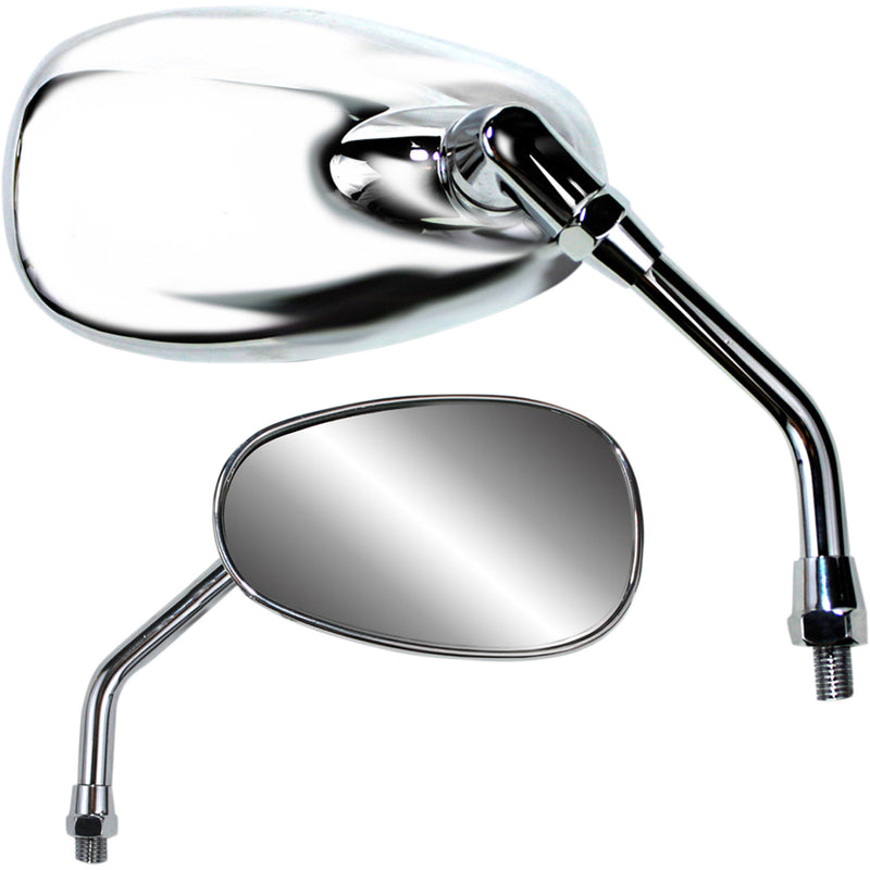 Parts Unlimited Classic American-Style Mirror American-Style Standard Side View Oval Chrome 5-1/2" Each