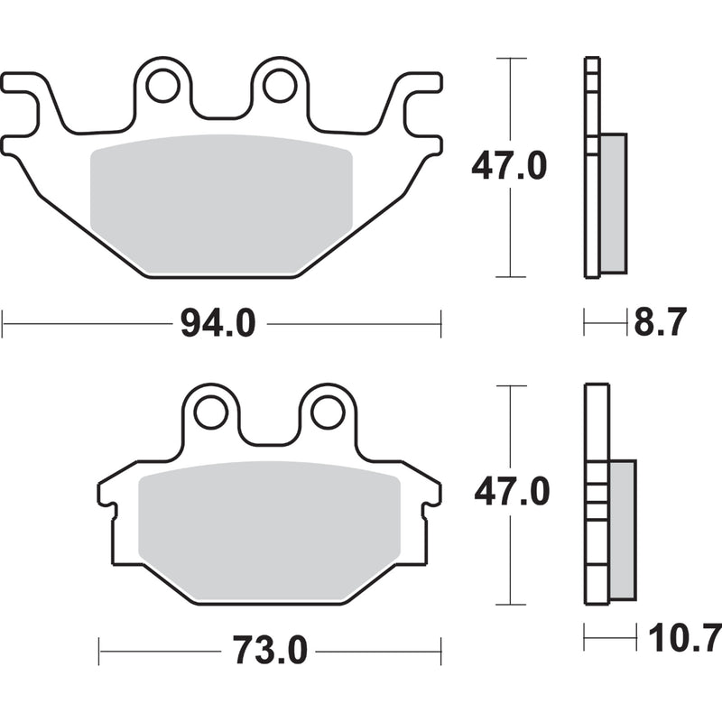Sbs Brake Pad - 810SI For Kymco ATV/UTV Models 2004-2018 | Arctic Cat 300 4x2 / 250 / 250 4x2 / 300 2006-2015