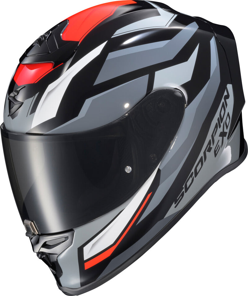 Scorpion Exo 75-13692X R1-2407 EXO-R1 AIR FULL FACE HELMET RAVEN BLACK/RED/GREY 2X